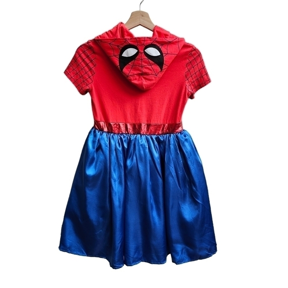 Marvel Spider-Man Princess Dress with Spider Eyes on Hood Costume Size XL Girls - Picture 3 of 8